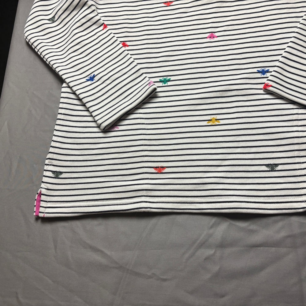 Pip Print Womens Casual Half Zip Sweatshirt - Rainbow Bees Stripe Size 8 - Picture 4 of 10